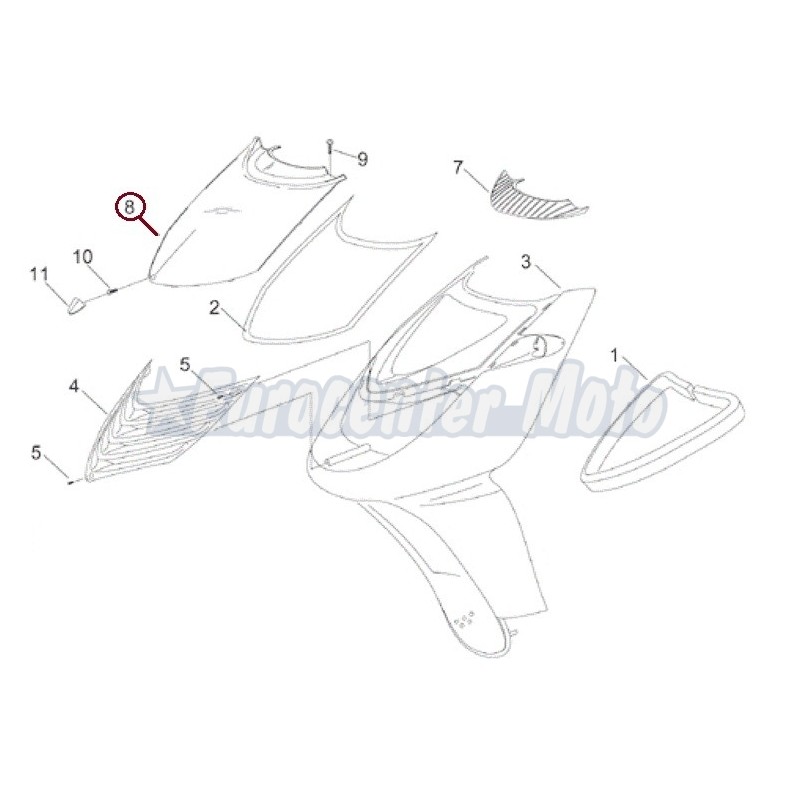 Pantalla faro delantero Original Aprilia Sonic 50