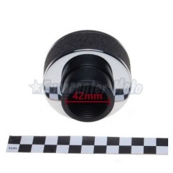 Filtro de aire universal de espuma con tapa cromada a 42mm