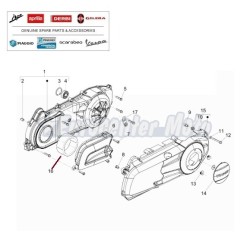 Filtro de aire de transmisión Original motores Piaggio 125/300 i.e varios modelos