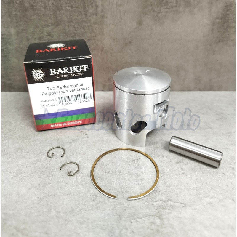 Pistón Barikit cilindros Top Performances Piaggio a 47,4mm. 1 Segmento. Letra A