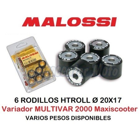 Rodillos variador 20x17 (Varios pesos). 6 unidades. Malossi