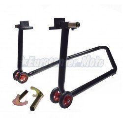 Caballete trasero universal motocicleta con basculante convencional.